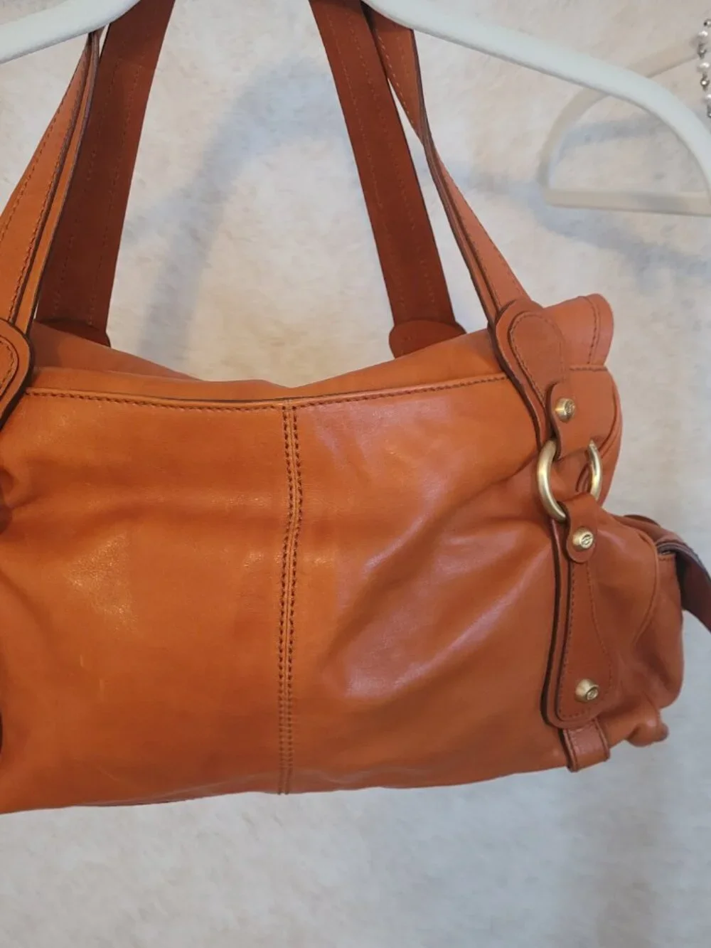 Leather Hobo Bag Francesco Biasia Orange